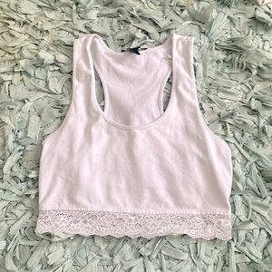 I am selling a white lace bottom tanktop (crop top) from forever 21.